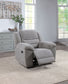 Sillón reclinable tapizado en chenilla Gilson, gris