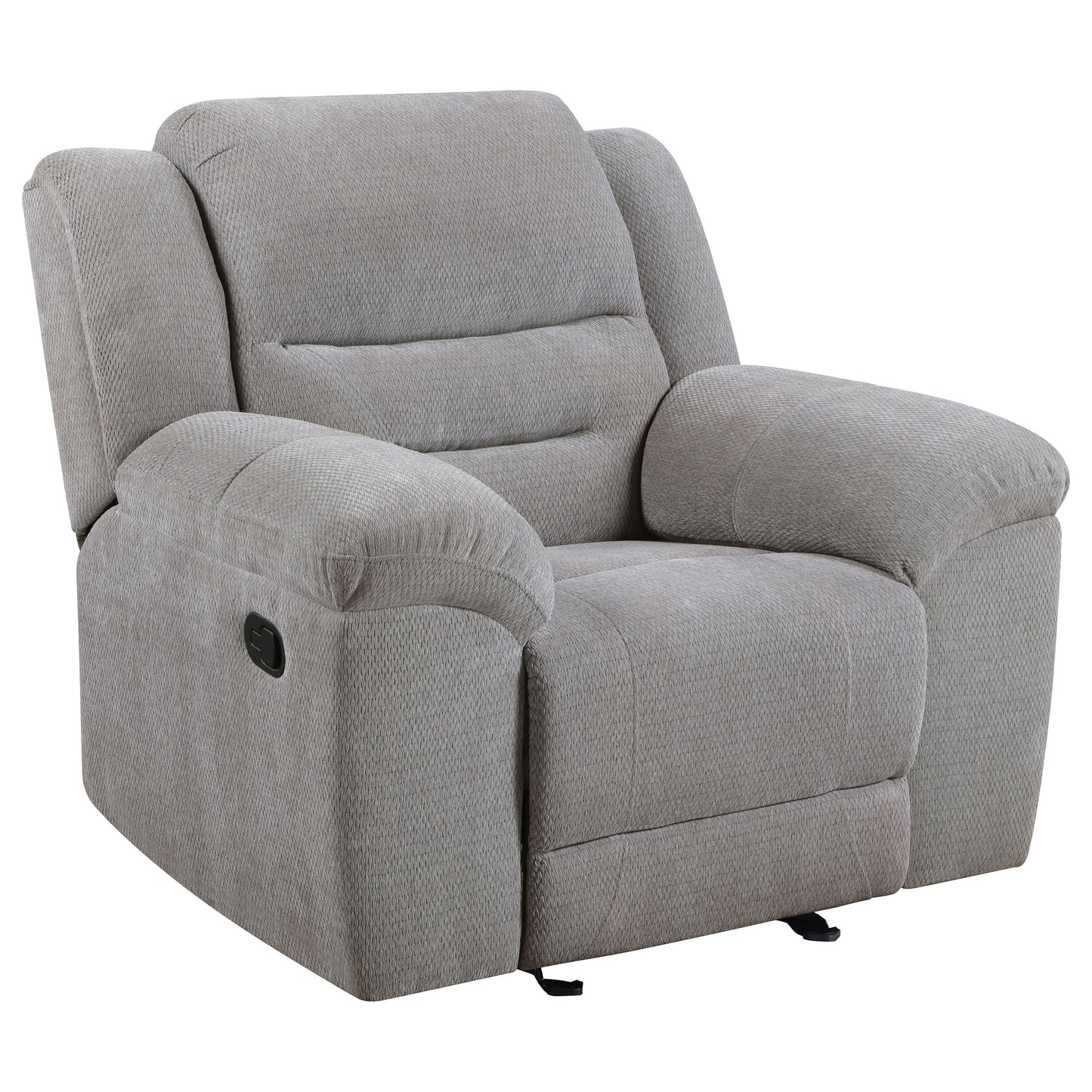 Sillón reclinable tapizado en chenilla Gilson, gris