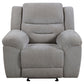 Sillón reclinable tapizado en chenilla Gilson, gris