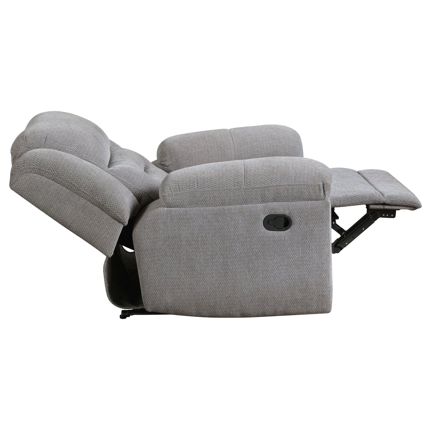 Sillón reclinable tapizado en chenilla Gilson, gris