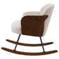 Mecedora Paige Boucle con respaldo medio tapizada en beige