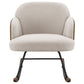 Mecedora Paige Boucle con respaldo medio tapizada en beige