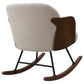 Mecedora Paige Boucle con respaldo medio tapizada en beige