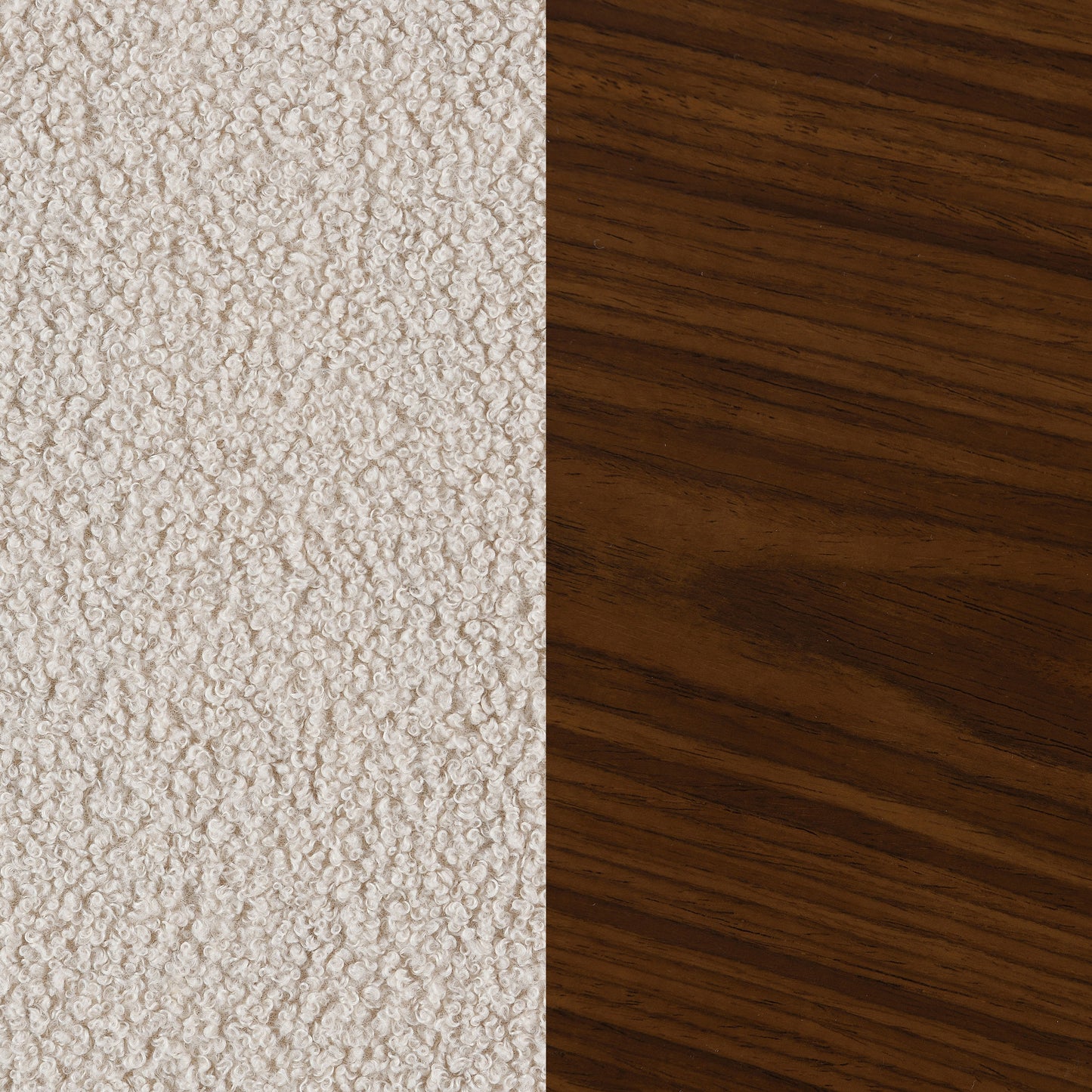 Mecedora Paige Boucle con respaldo medio tapizada en beige