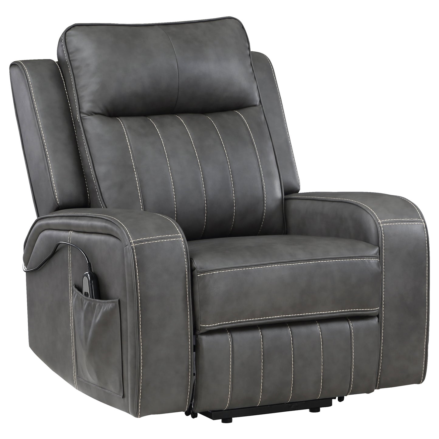 Sillón reclinable eléctrico tapizado Raelynn gris