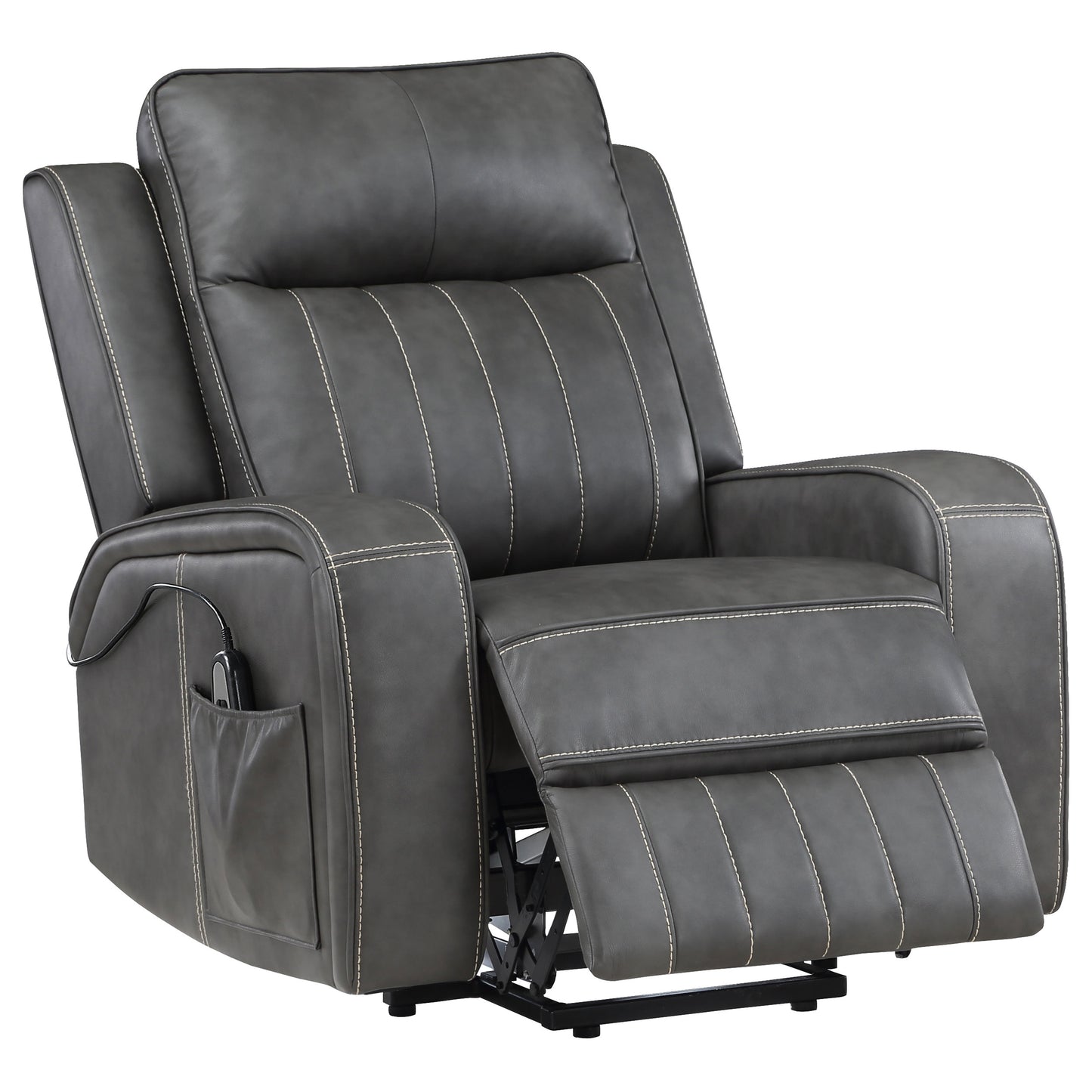 Sillón reclinable eléctrico tapizado Raelynn gris