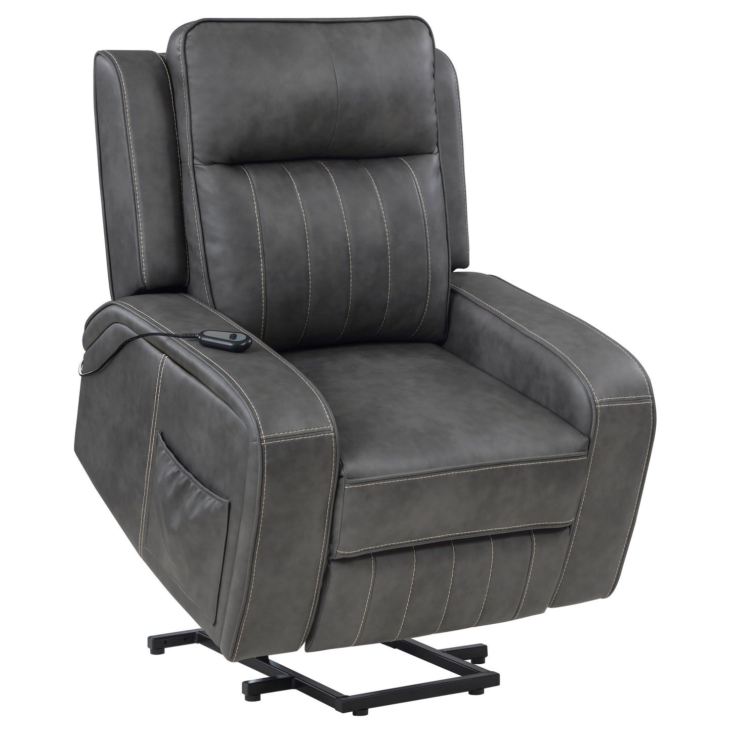 Sillón reclinable eléctrico tapizado Raelynn gris