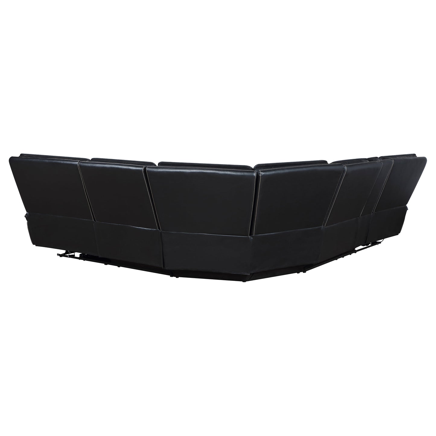 Sofá seccional reclinable eléctrico doble de cuero Hewitt, color negro