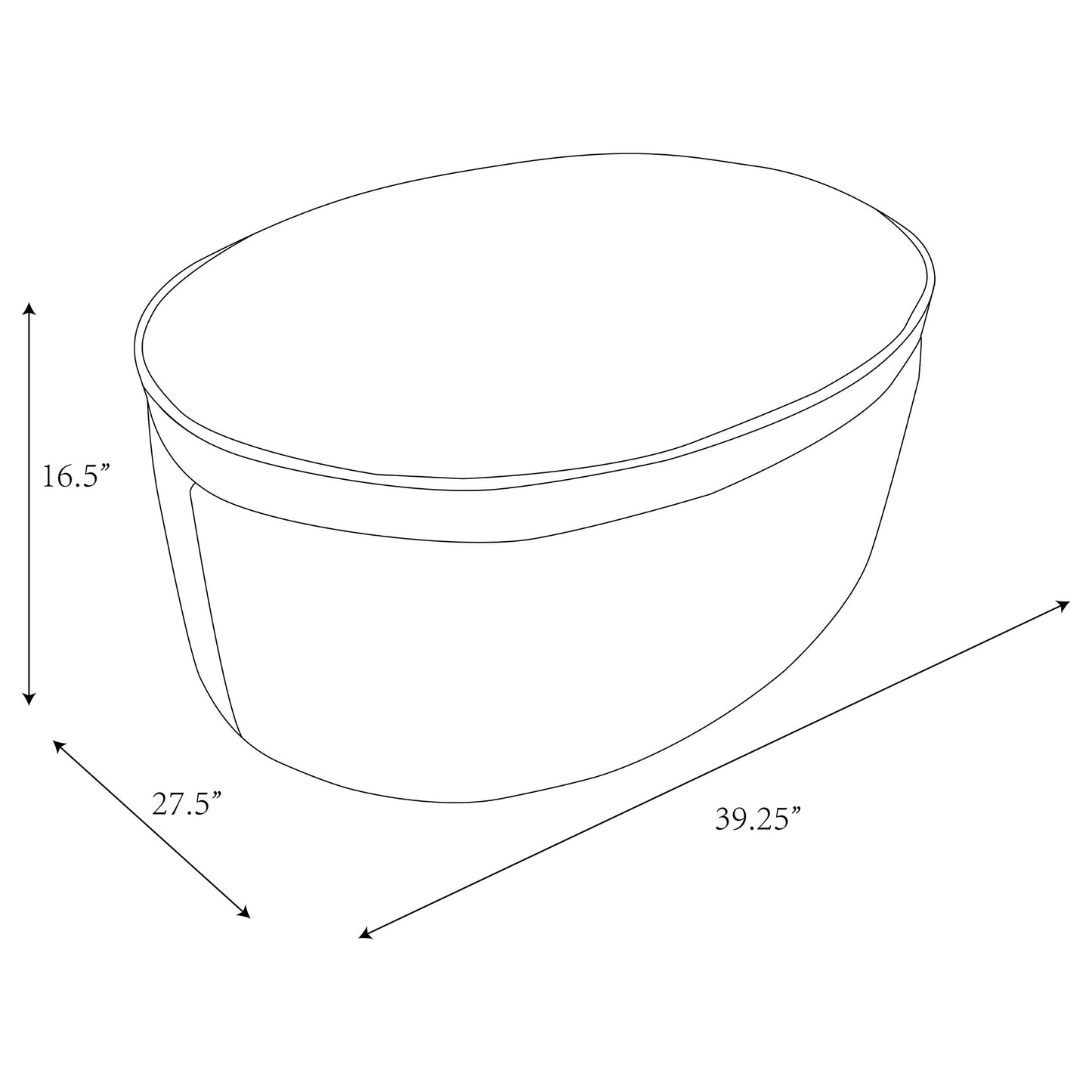 Otomana de almacenamiento tapizada ovalada Tomkins azul índigo