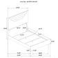 Cabecera de cama con paneles LED Ives Queen en blanco de alto brillo