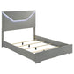 Juego de dormitorio Ives Eastern King de 4 piezas, gris, alto brillo