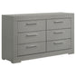 Juego de dormitorio Ives Eastern King de 5 piezas, gris, alto brillo