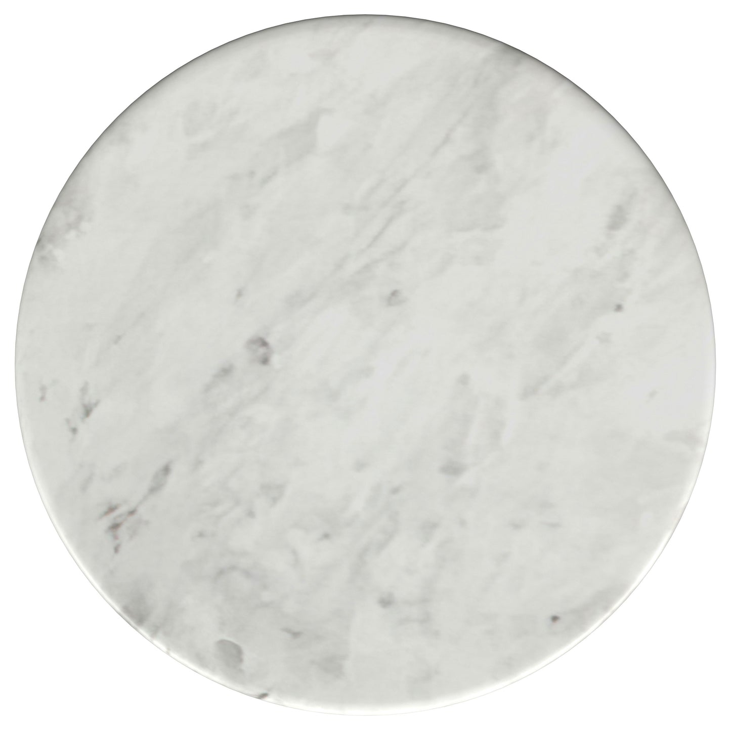 Mesa auxiliar redonda Berkeley con tapa de mármol, blanca y marrón