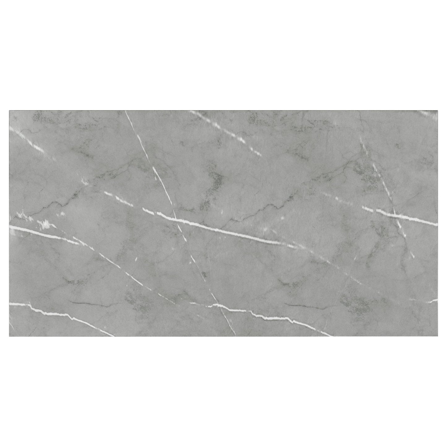 Mesa de comedor rectangular Sterling de 72 pulgadas con imitación de mármol gris