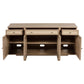 Aparador de caña de 4 puertas Kailani, mueble buffet, roble beige