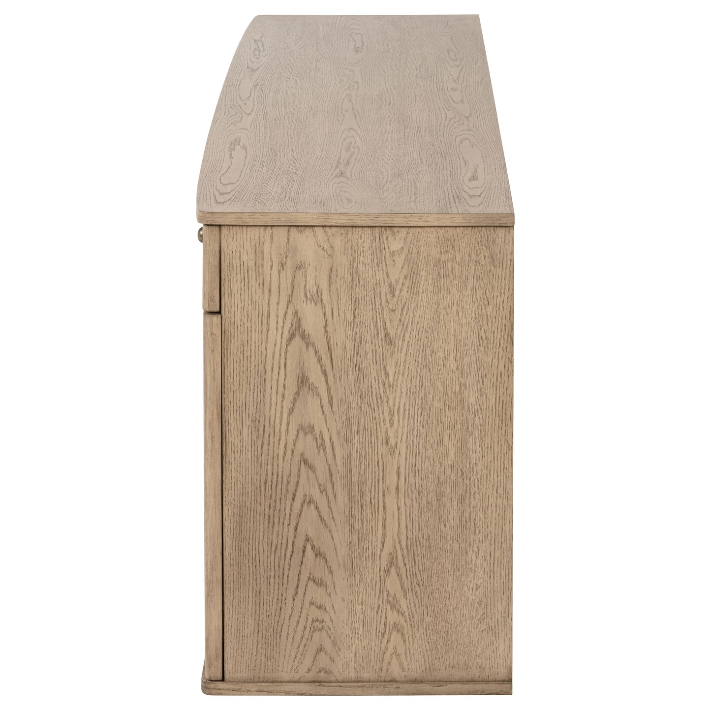 Aparador de caña de 4 puertas Kailani, mueble buffet, roble beige