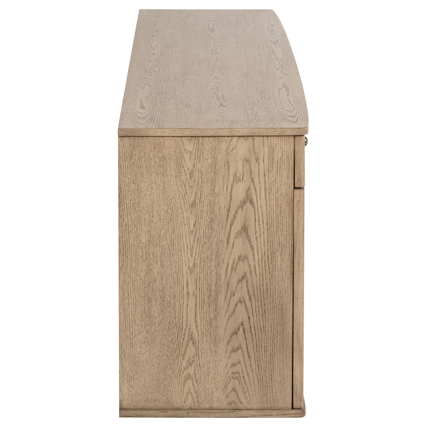 Aparador de caña de 4 puertas Kailani, mueble buffet, roble beige