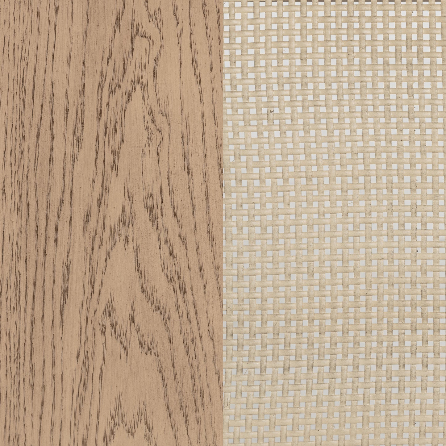 Aparador de caña de 4 puertas Kailani, mueble buffet, roble beige