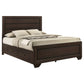 Cama Kauffman Wood Eastern King con paneles de almacenamiento en color cacao oscuro