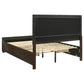 Cama Kauffman Wood Eastern King con paneles de almacenamiento en color cacao oscuro