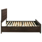 Cama Kauffman Wood Eastern King con paneles de almacenamiento en color cacao oscuro