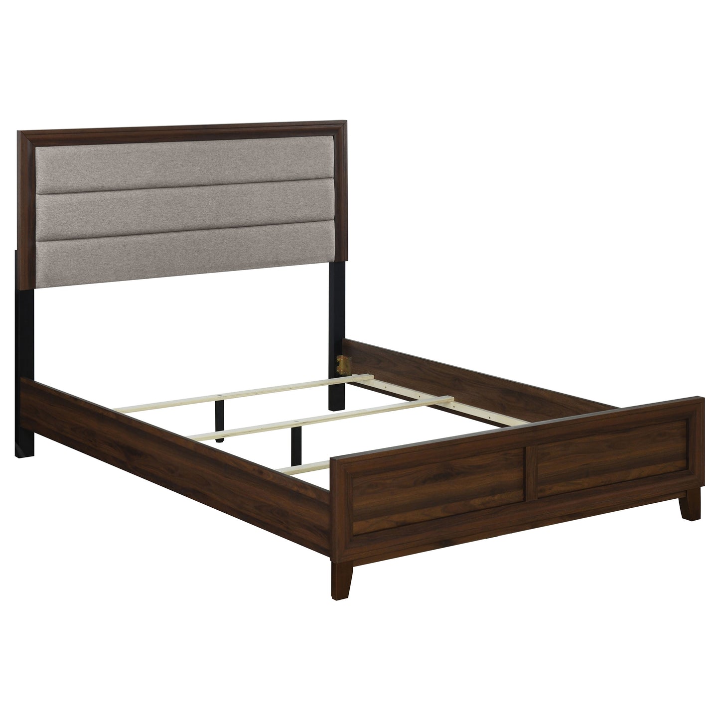 Cama Queen tapizada Welsley de 50 pulgadas en color nogal