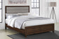 Cama Queen tapizada Welsley de 50 pulgadas en color nogal