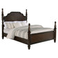 Cama Andover de 63 pulgadas con dosel, estilo oriental, tamaño king, roble oscuro