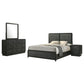 Juego de dormitorio Cavelle Eastern King de 4 piezas, color negro