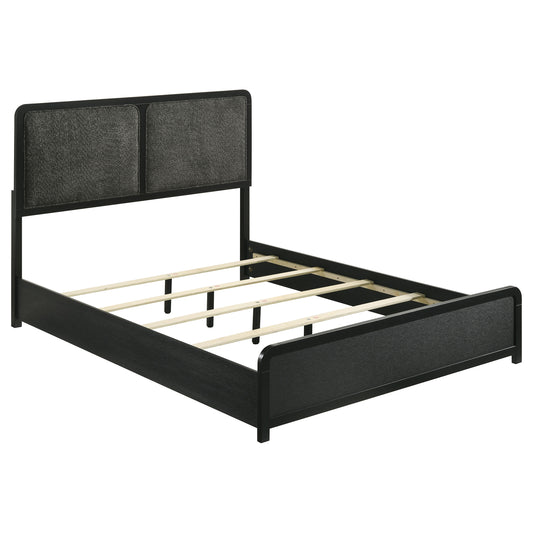 Cama Queen tapizada Cavelle de 51 pulgadas, color negro