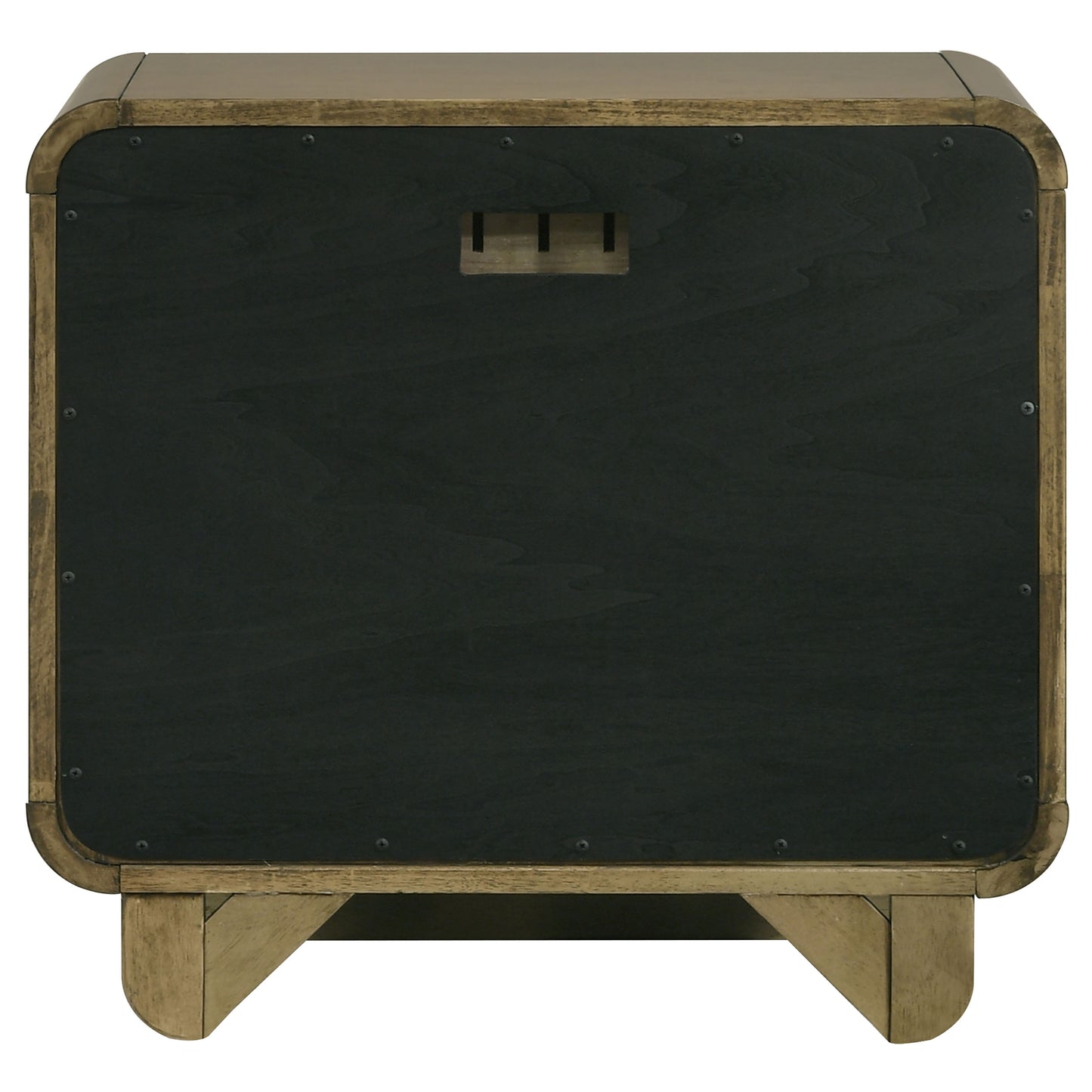 Mesita de noche Amsbury de dos cajones color nuez moscada