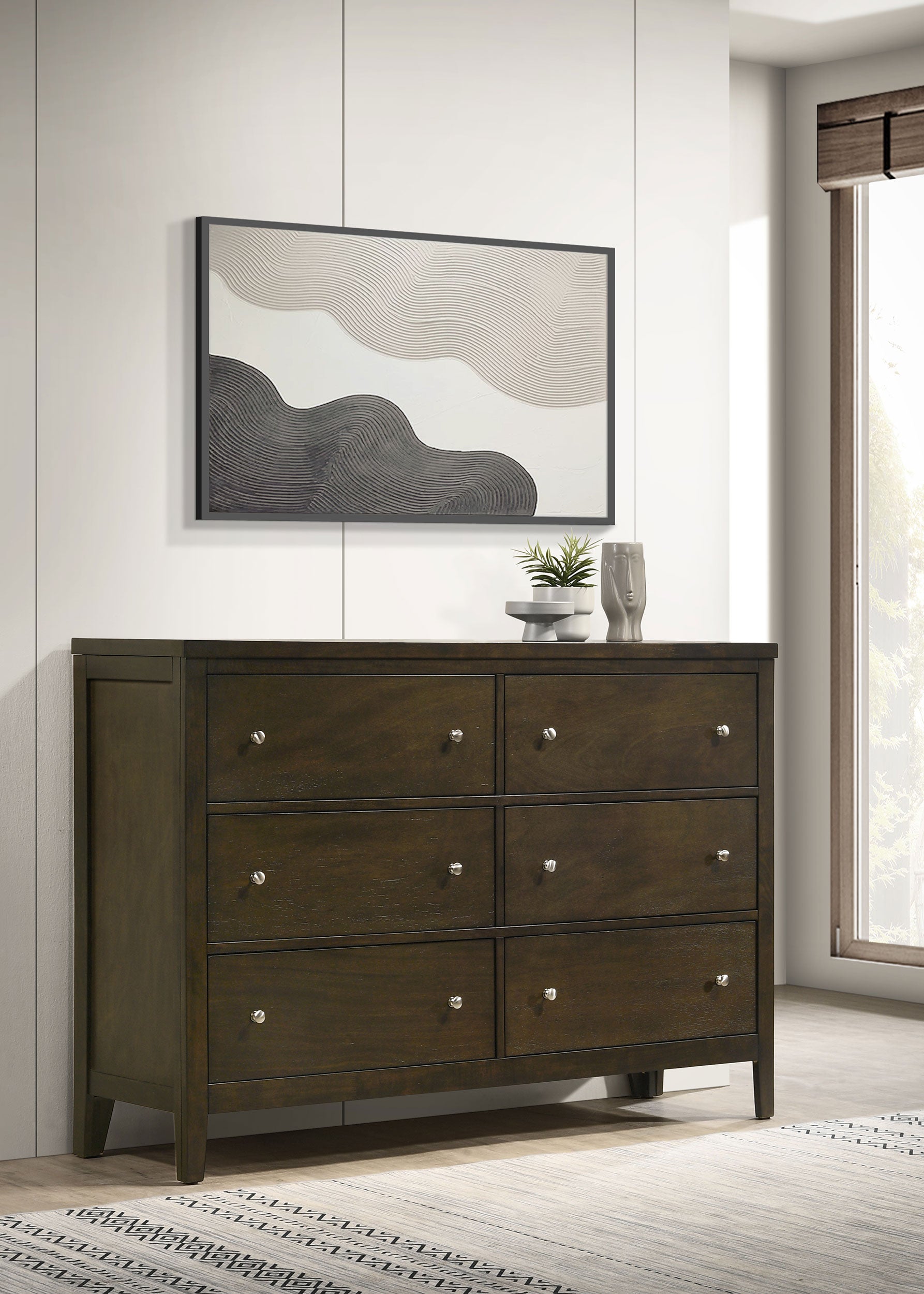 Wilkes - 6-Drawer Dresser Cabinet - Dark Cocoa Wilkes - 6-Drawer Dresser Cabinet - Dark Cocoa