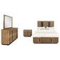 Juego de dormitorio Terrace California King de 4 piezas, color marrón ceniza