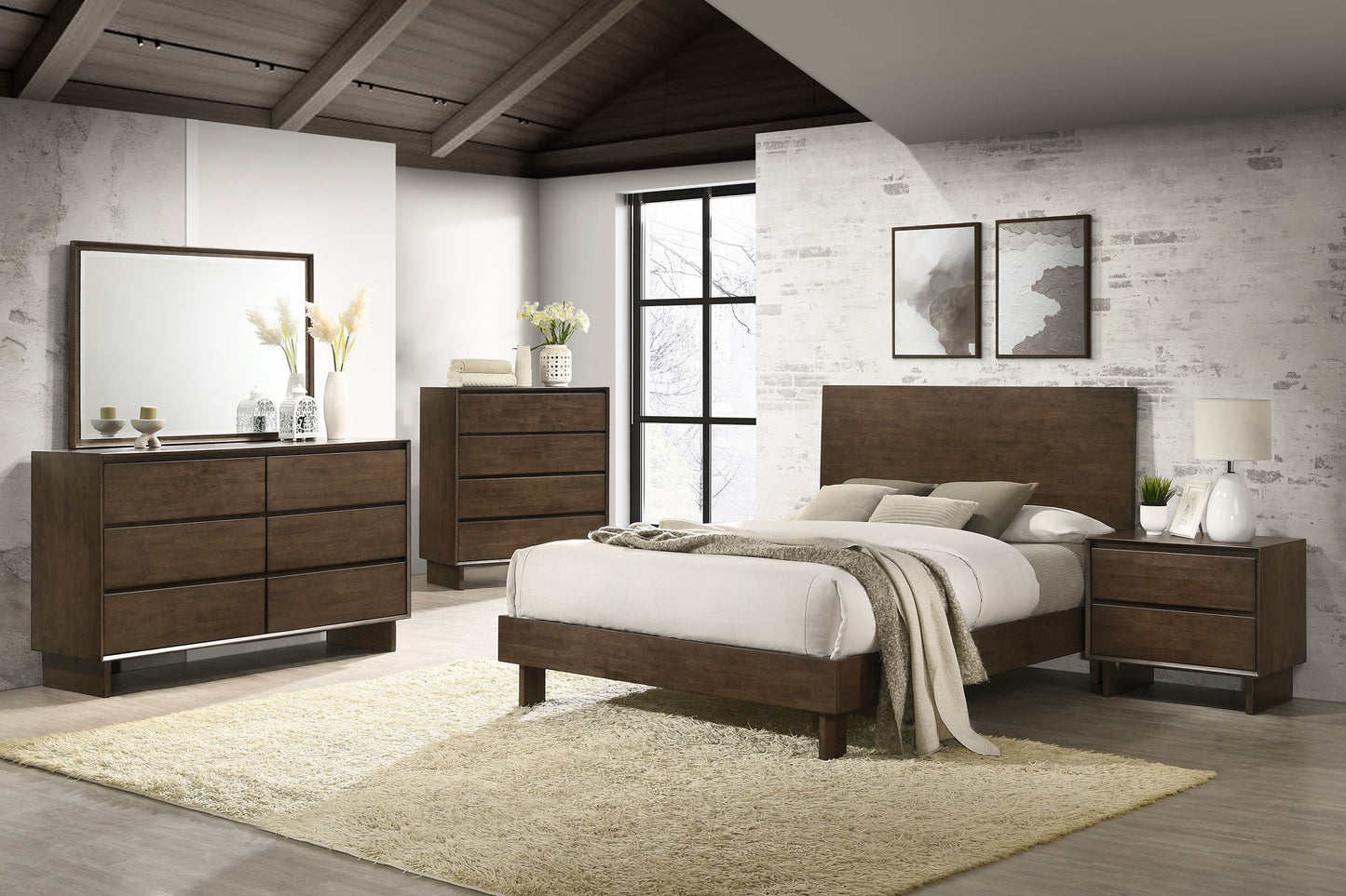 Cómoda Glenwood de 6 cajones en marrón cálido