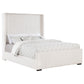 Cama Natasha tapizada de 65 pulgadas con respaldo alto, tamaño king, color crema
