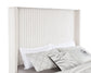 Cama Natasha tapizada de 65 pulgadas con respaldo alto, tamaño king, color crema