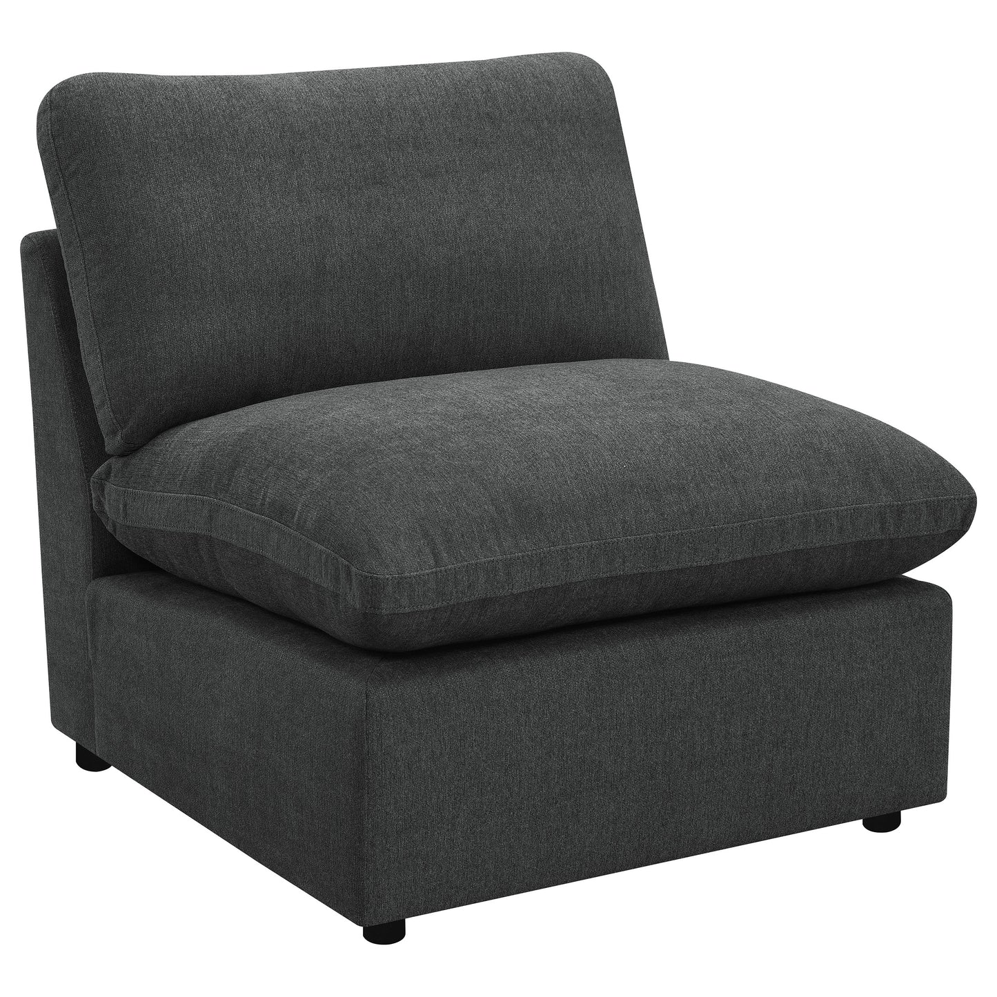 Seccional reclinable eléctrico modular Collins de 5 piezas, gris oscuro