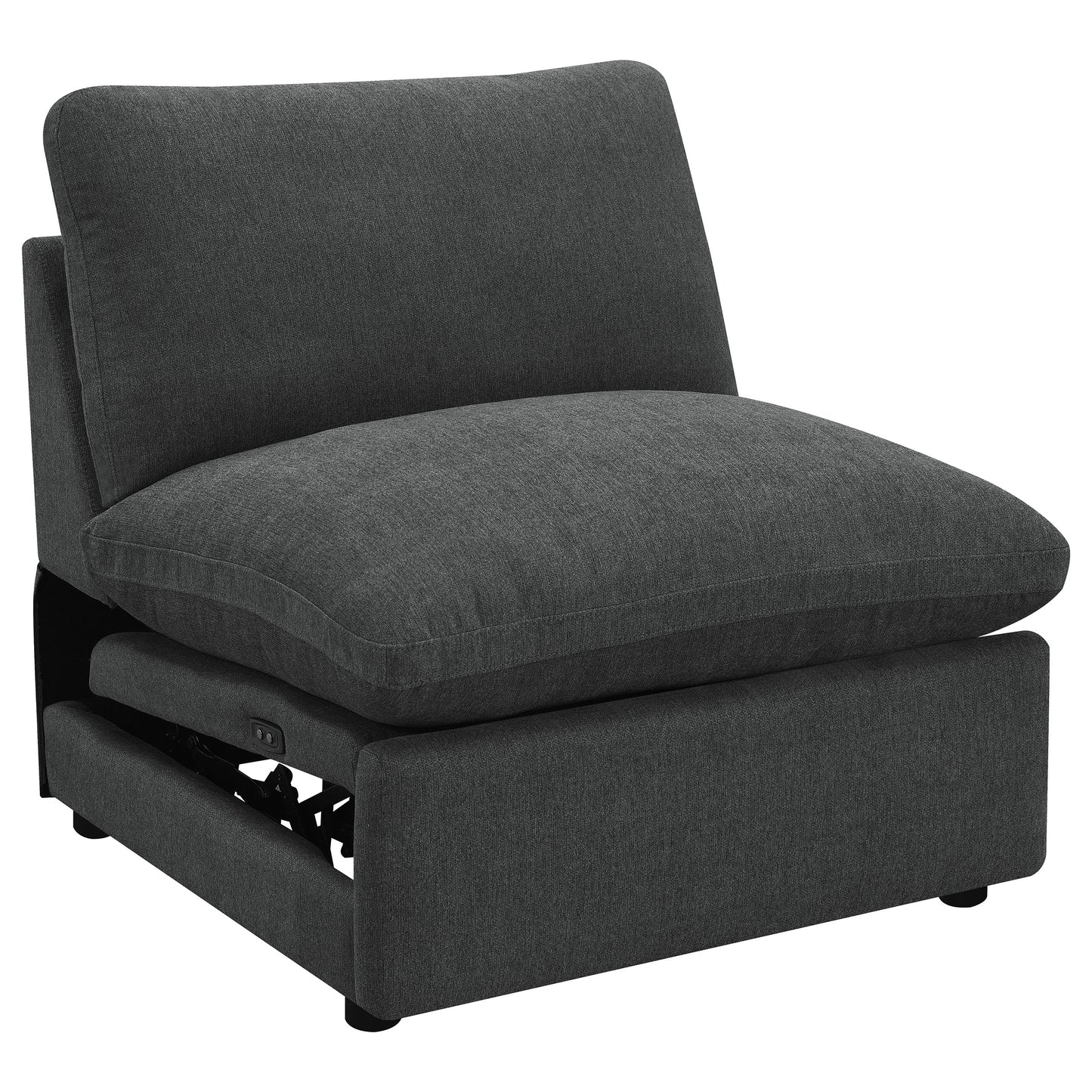 Seccional reclinable eléctrico modular Collins de 5 piezas, gris oscuro
