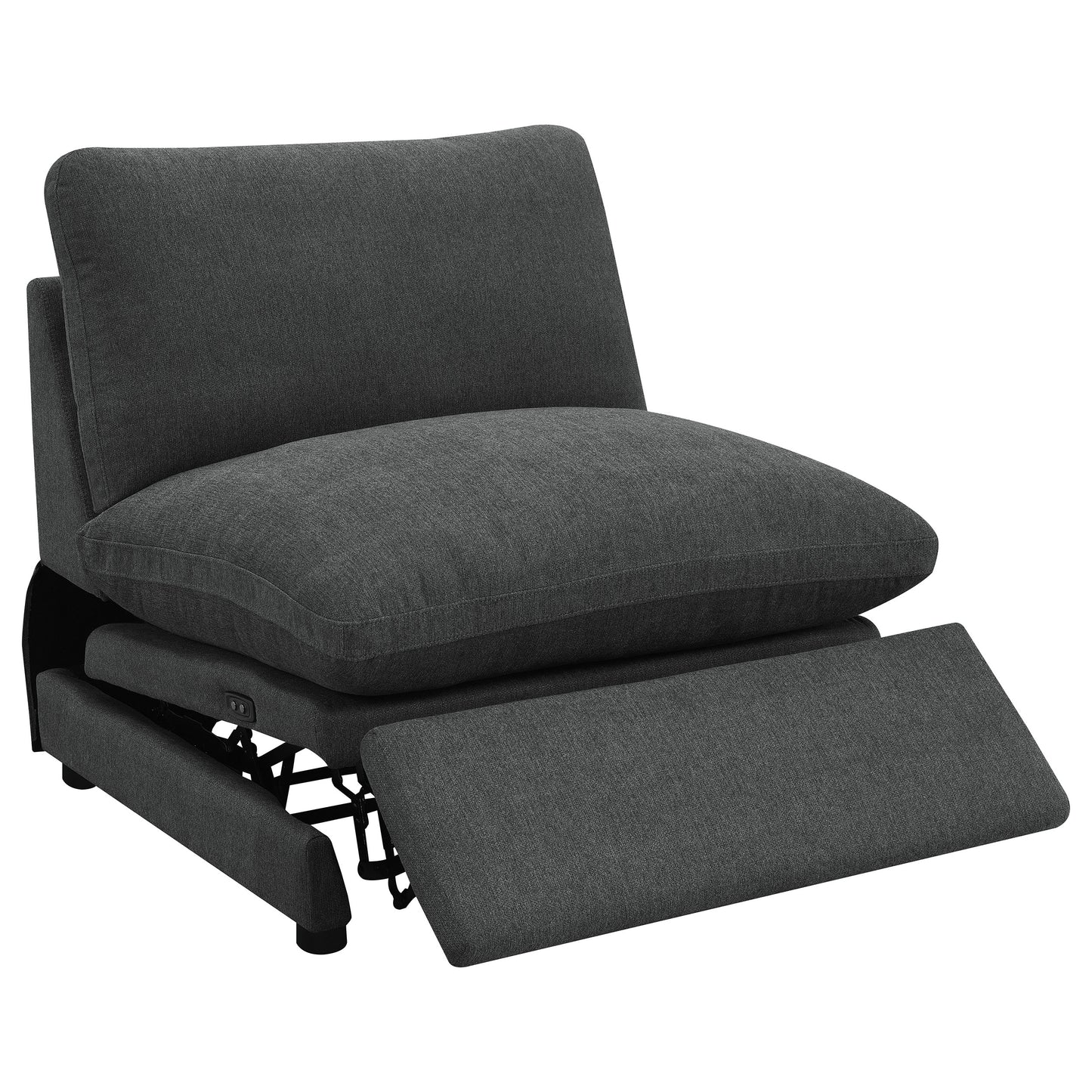 Seccional reclinable eléctrico modular Collins de 5 piezas, gris oscuro