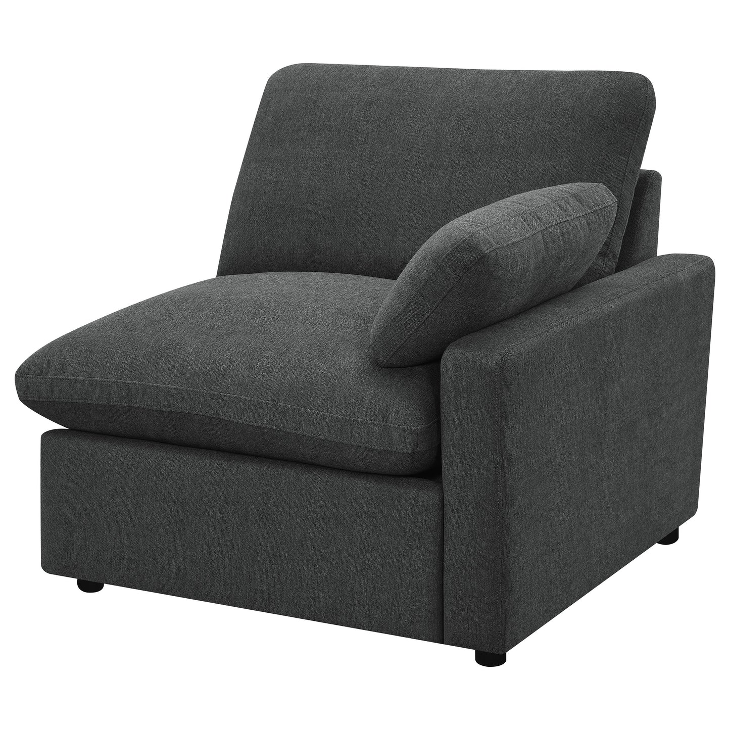 Seccional reclinable eléctrico modular Collins de 5 piezas, gris oscuro