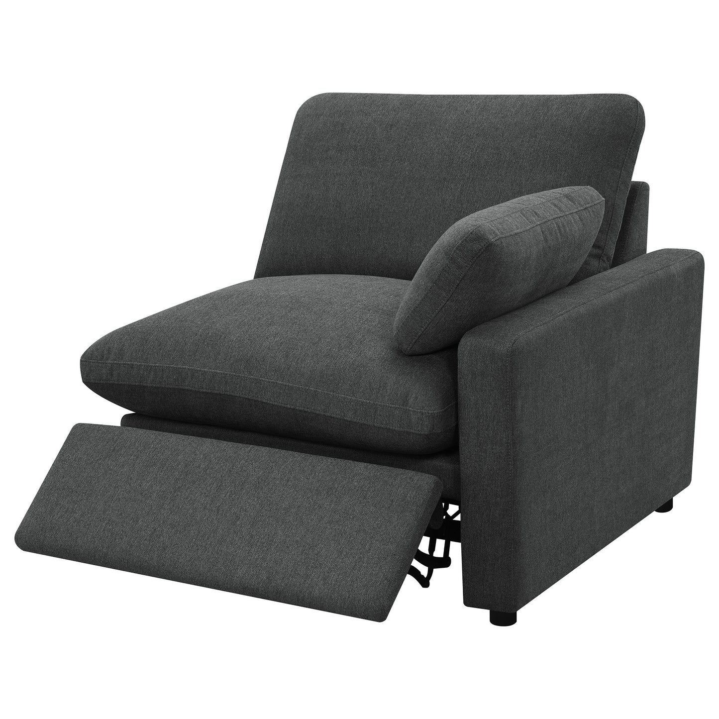Seccional reclinable eléctrico modular Collins de 5 piezas, gris oscuro