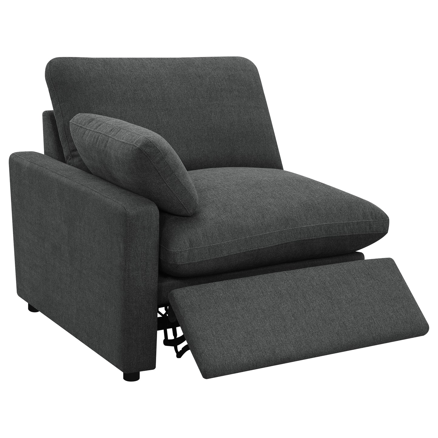 Seccional reclinable eléctrico modular Collins de 5 piezas, gris oscuro