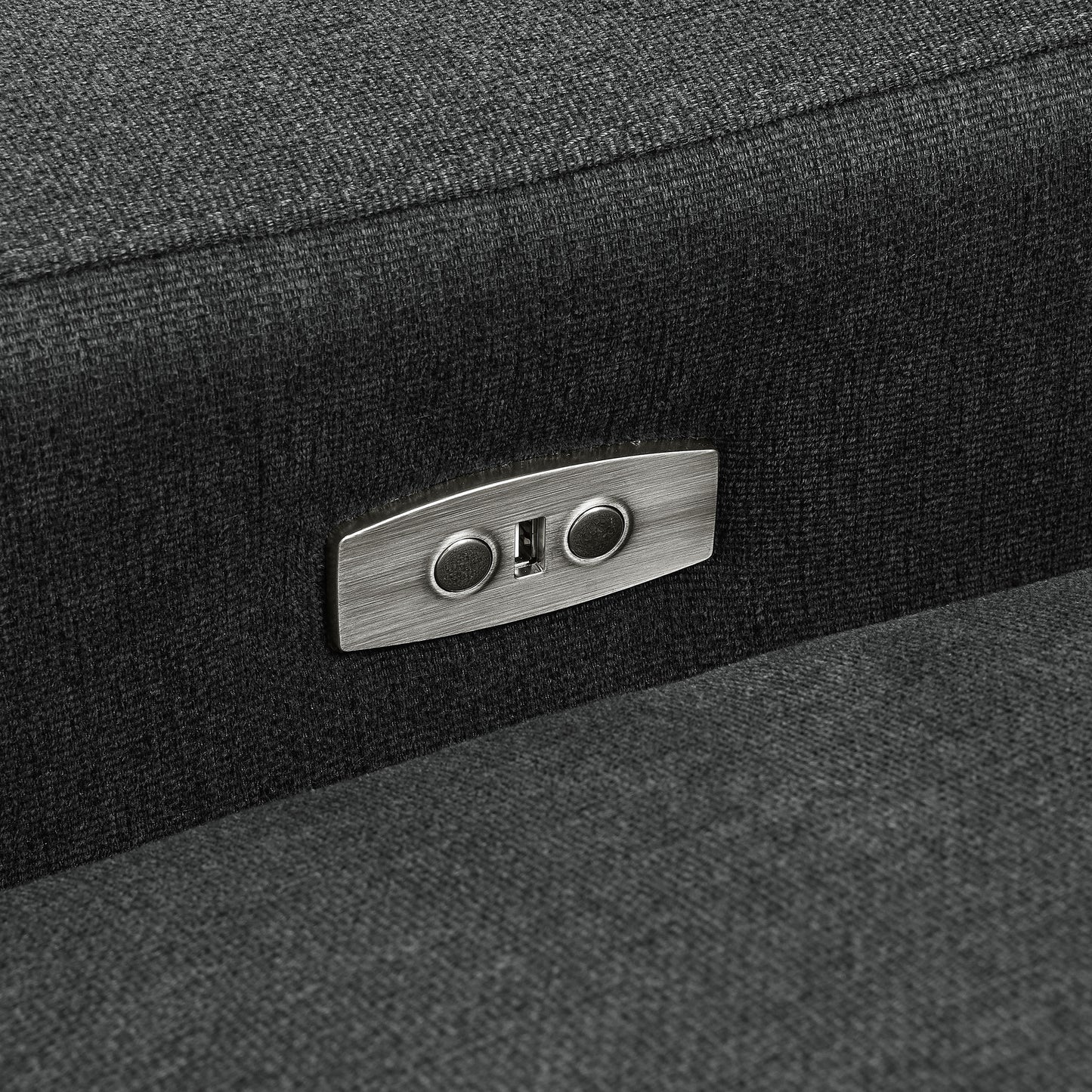 Seccional reclinable eléctrico modular Collins de 5 piezas, gris oscuro