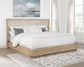 Cama Kailani California King de 49 pulgadas con respaldo alto y roble beige