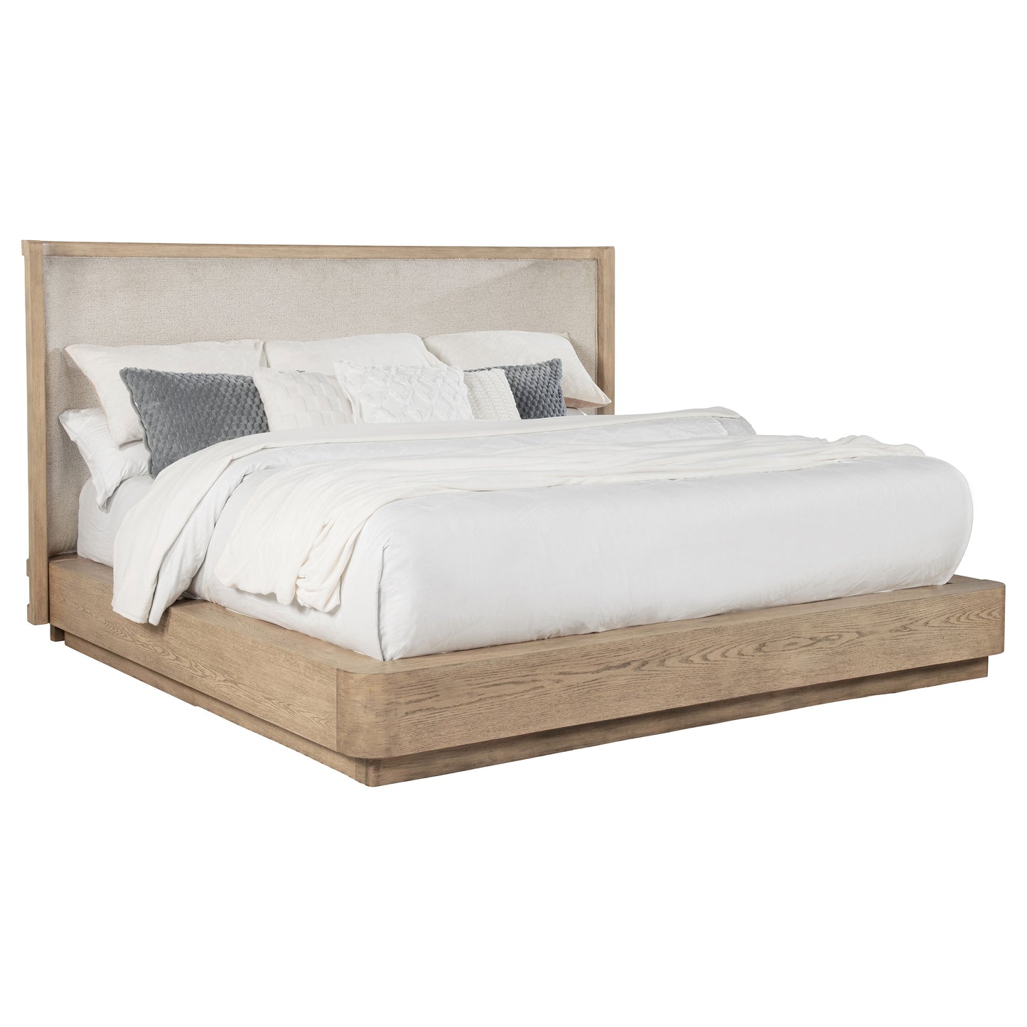 Cama Kailani California King de 49 pulgadas con respaldo alto y roble beige