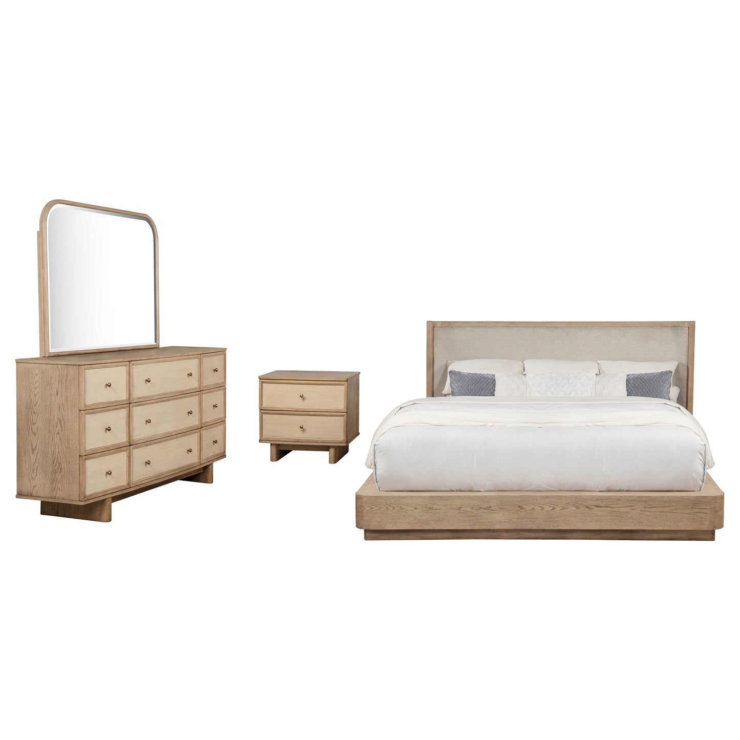 Juego de dormitorio Kailani California King de 4 piezas en roble beige