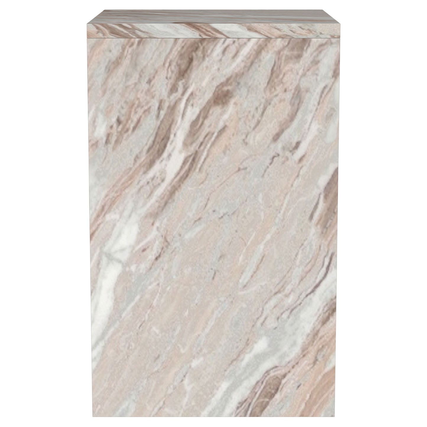 Mesa auxiliar con acento de mármol genuino Bowdoin en gris