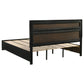 Cama Miranda de 51 pulgadas con paneles de almacenamiento de madera California King, color negro