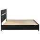 Cama Miranda de 51 pulgadas con paneles de almacenamiento de madera California King, color negro