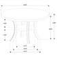 Mesa de comedor redonda de madera Judd de 54 pulgadas con estante en blanco perla